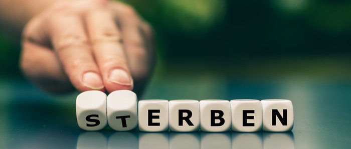 Erbschaftsteuer, mehrere Würfel mit Buchstaben